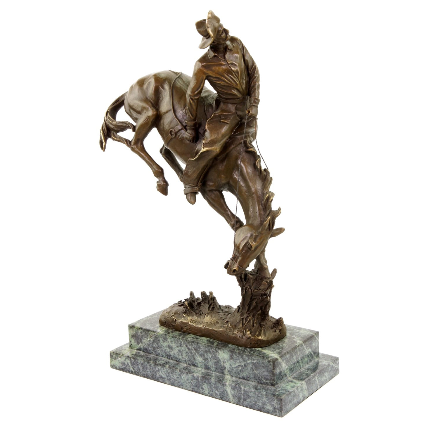bronze cowboy small sculpture
