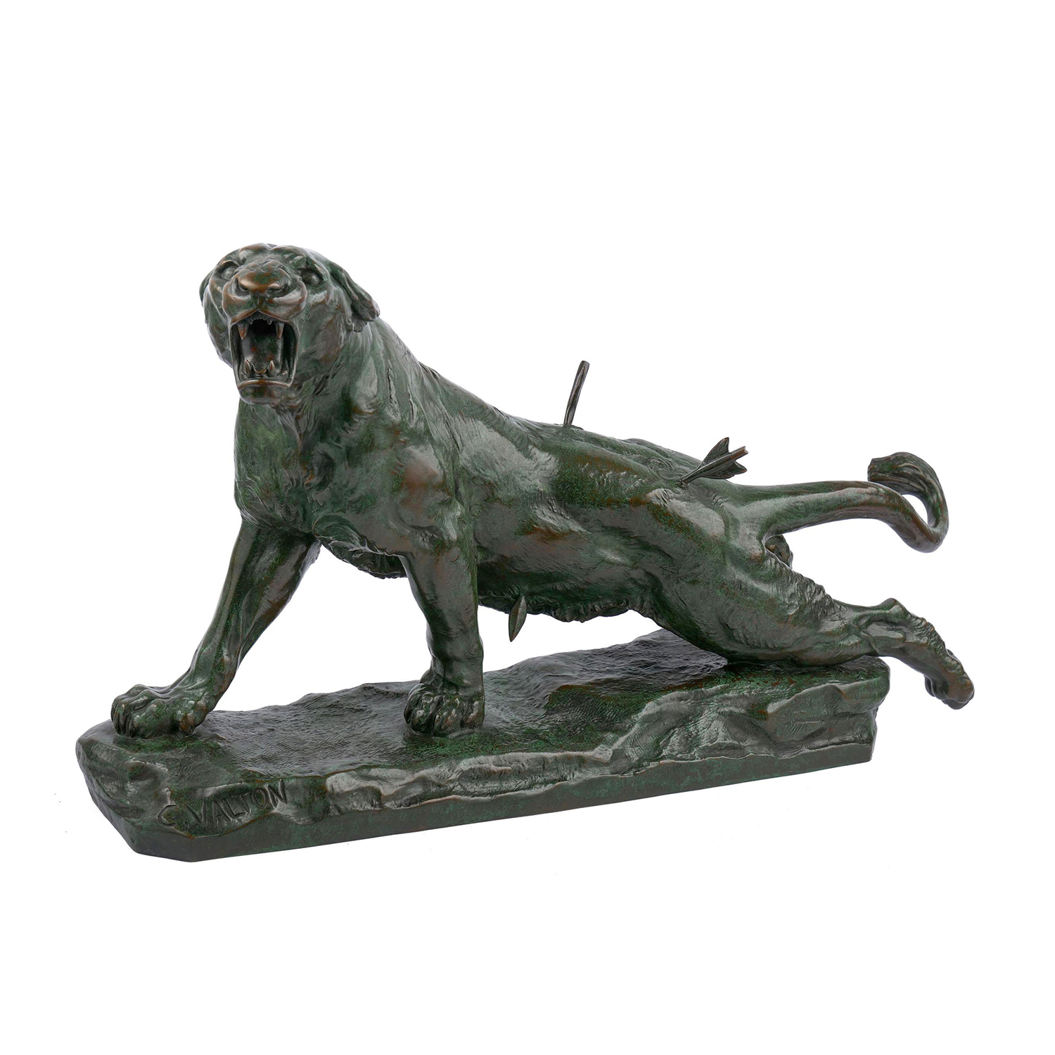 Wounded Lioness Sculpture 