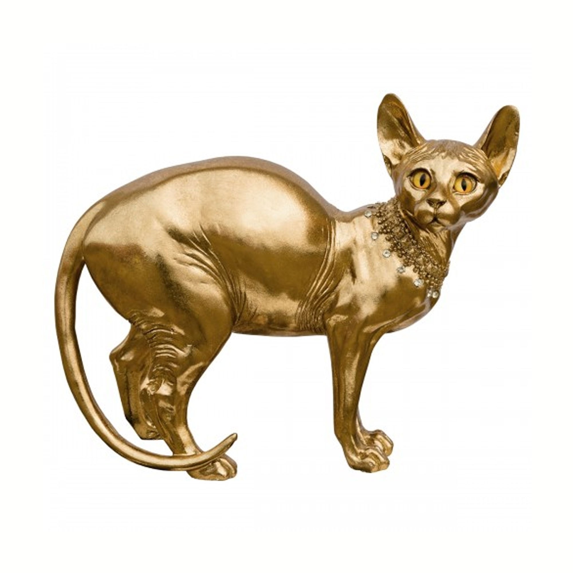 Golden Sphynx Cat Statue