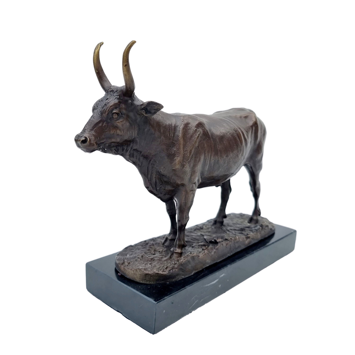Bronze Longhorn Cow Sculpture
