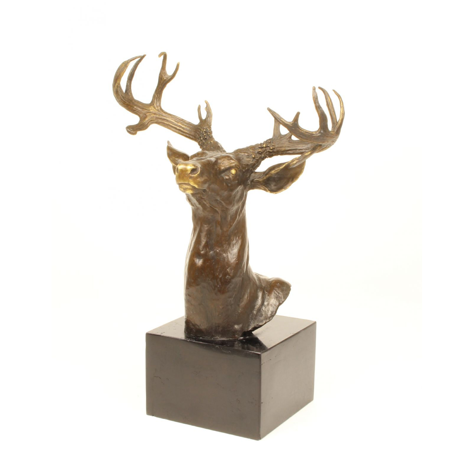 Deerhead bronze statue