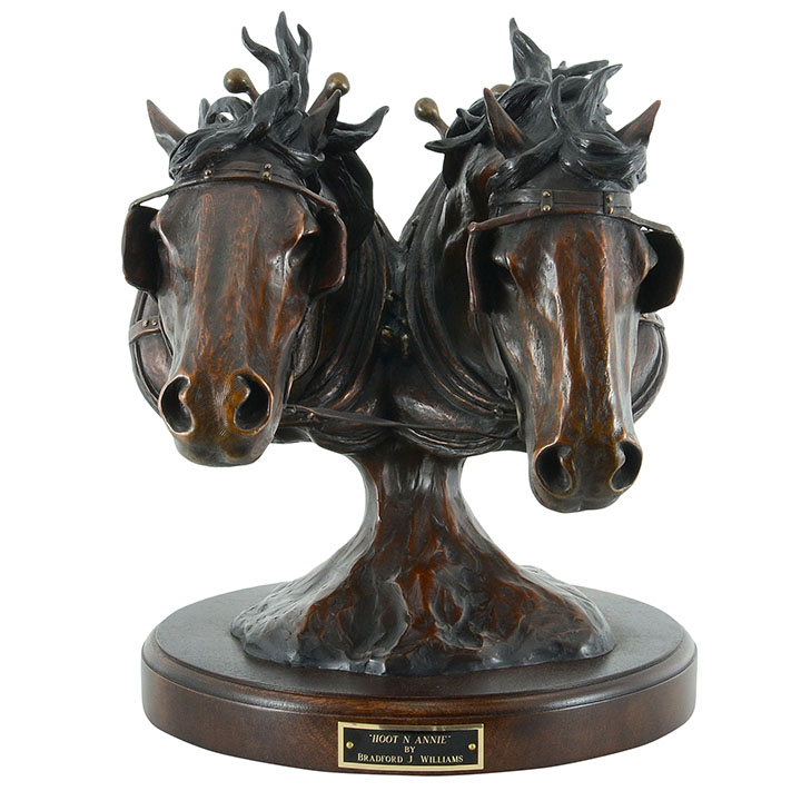 Two Horse Bust Statue