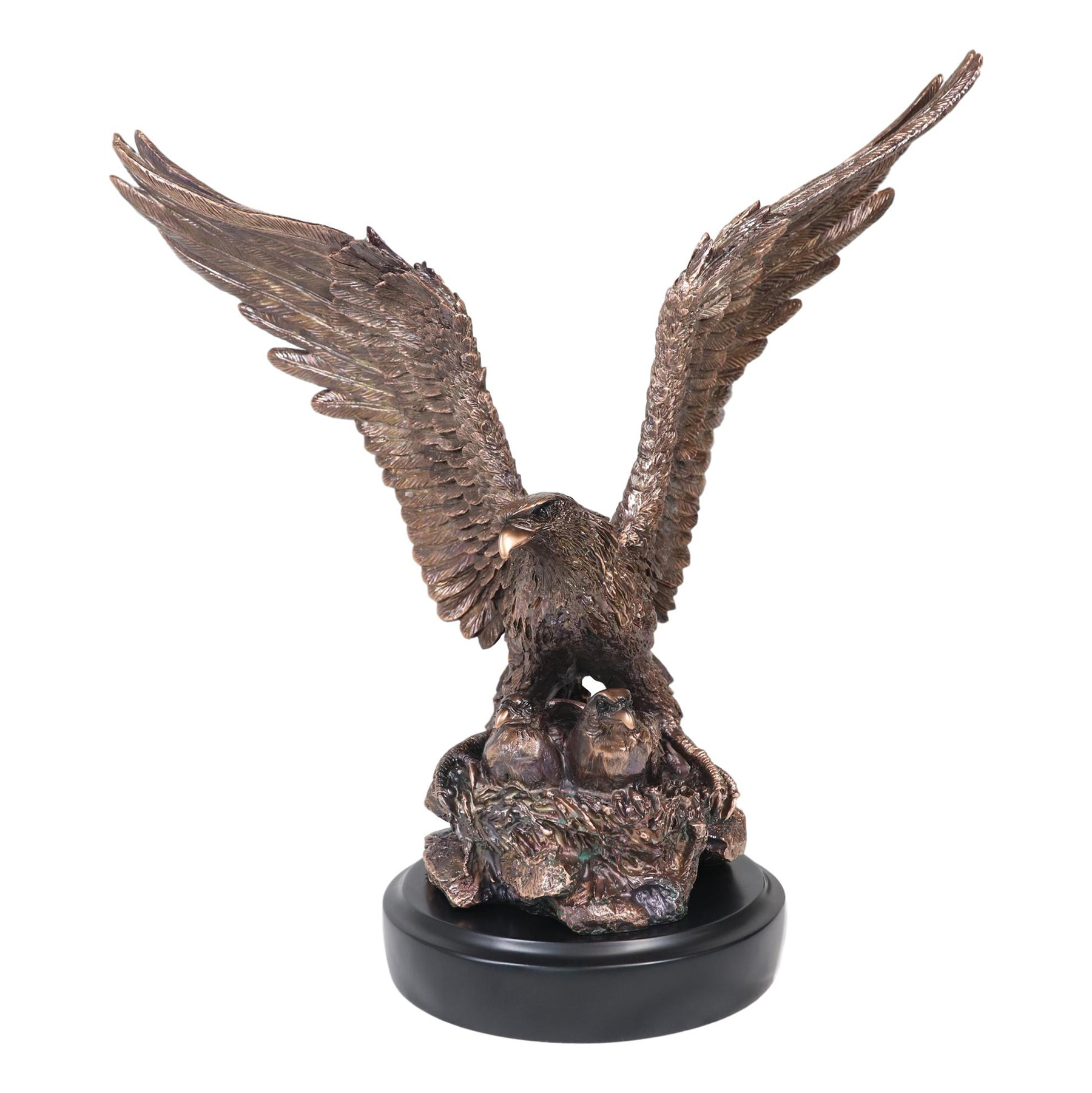 mother and baby eagle statue