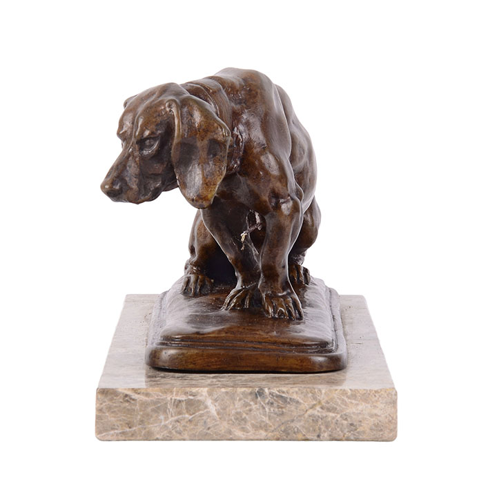 bronze dachshund statue