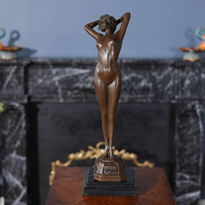 relaxing nude female sculpture