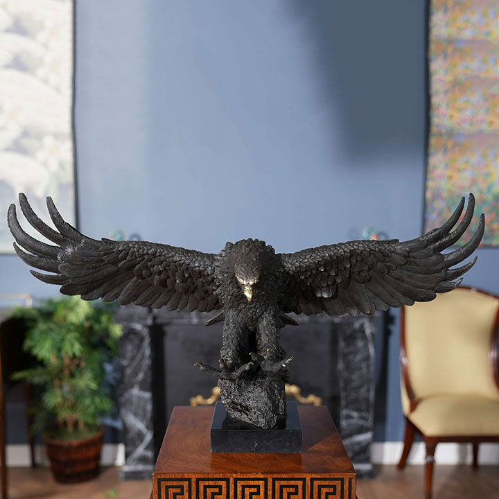 eagle statue with spread wings