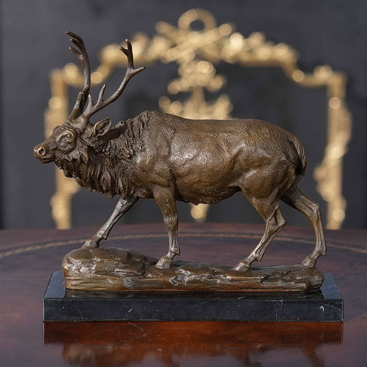 bronze deer statue