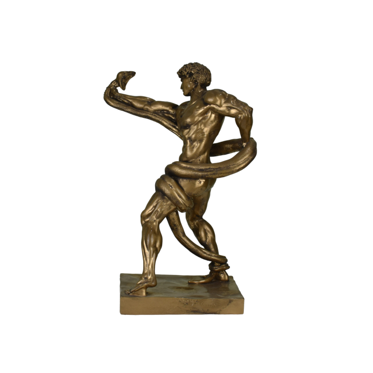 hercules fighting snake statue