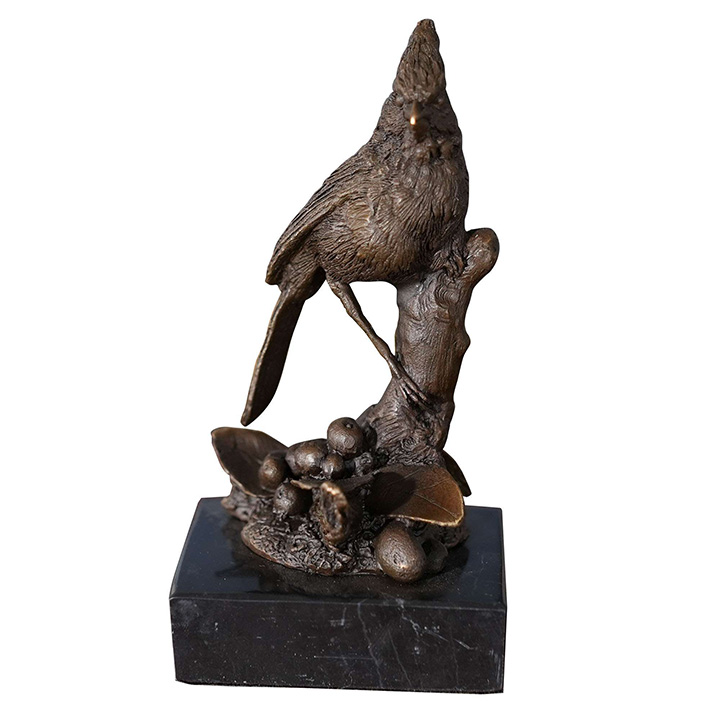 cardinal bird bronze sculpture