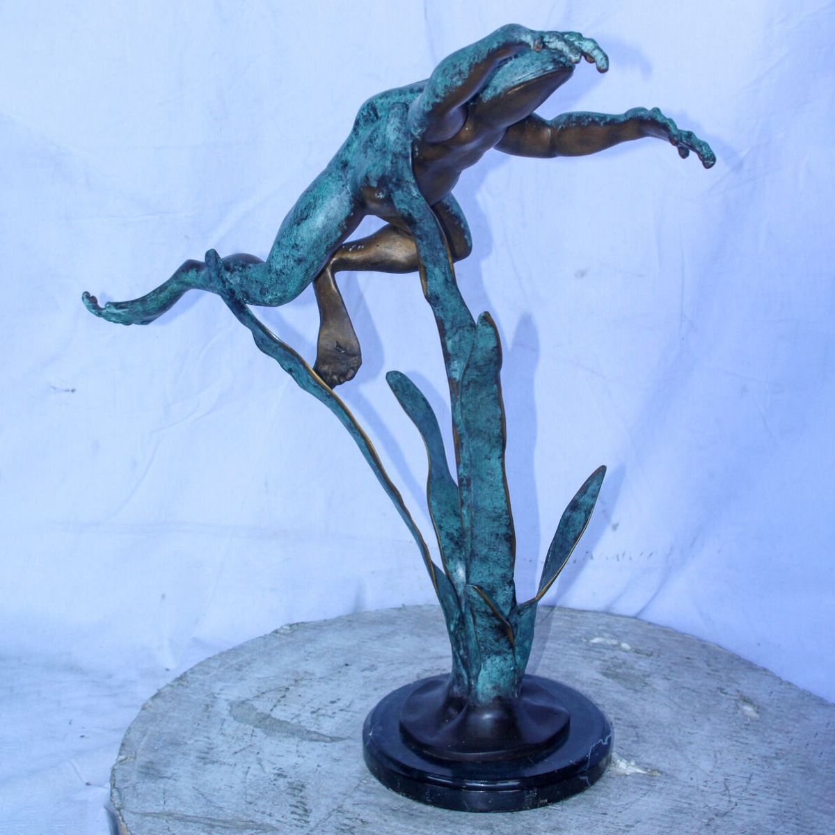 copper frog statue