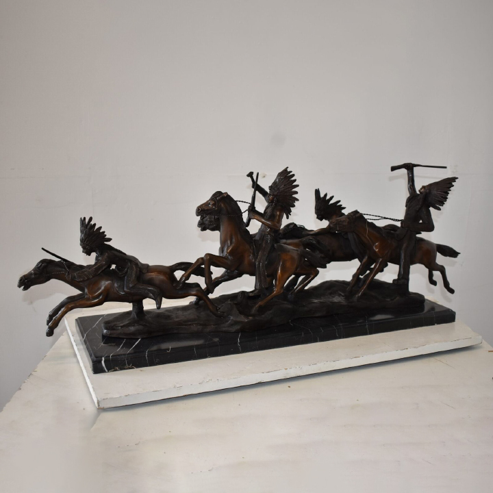 war party bronze statue