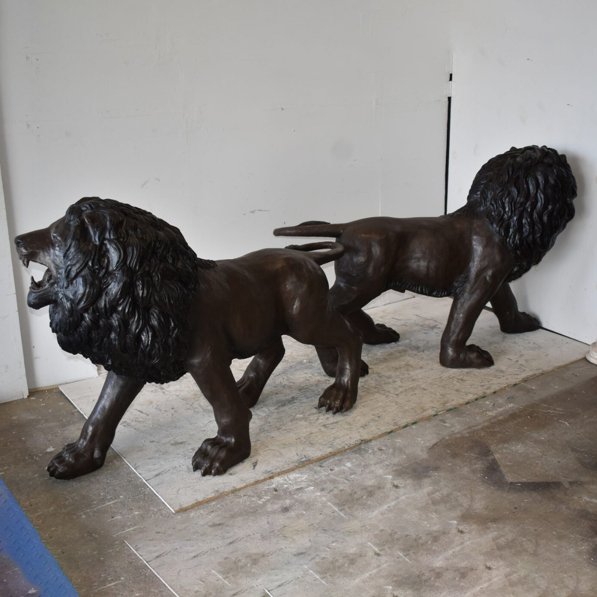 copper lion statue