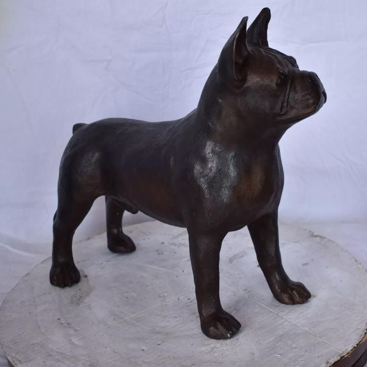 french bulldog bronze statue