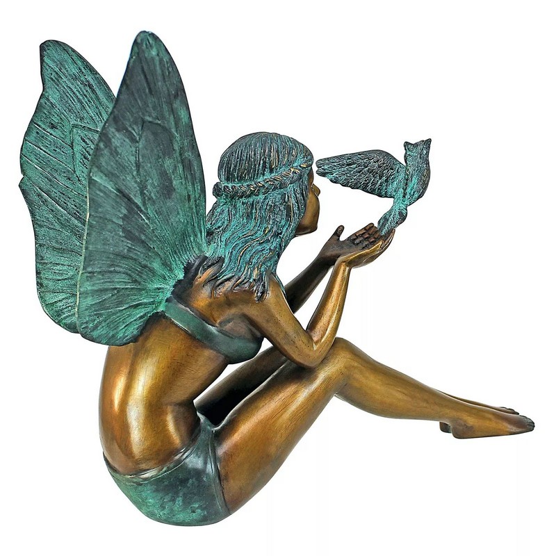 antique bronze fairy statue