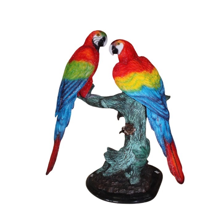 bronze parrot statue