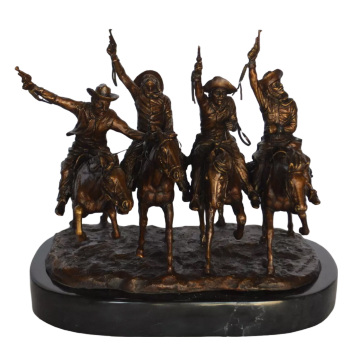 four cowboy sculpture