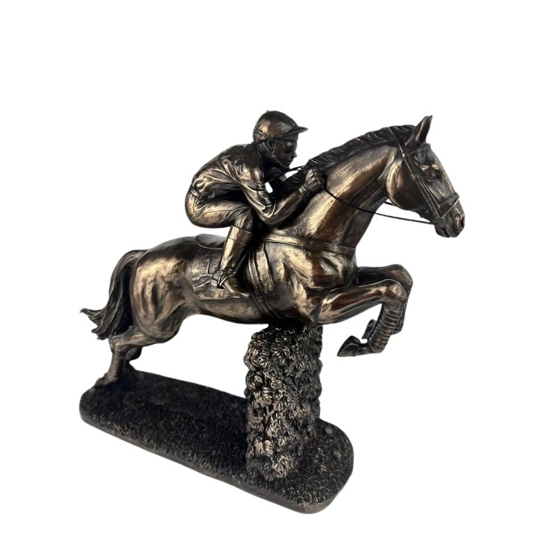 bronze jockey on horse