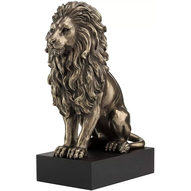 small bronze lion statue