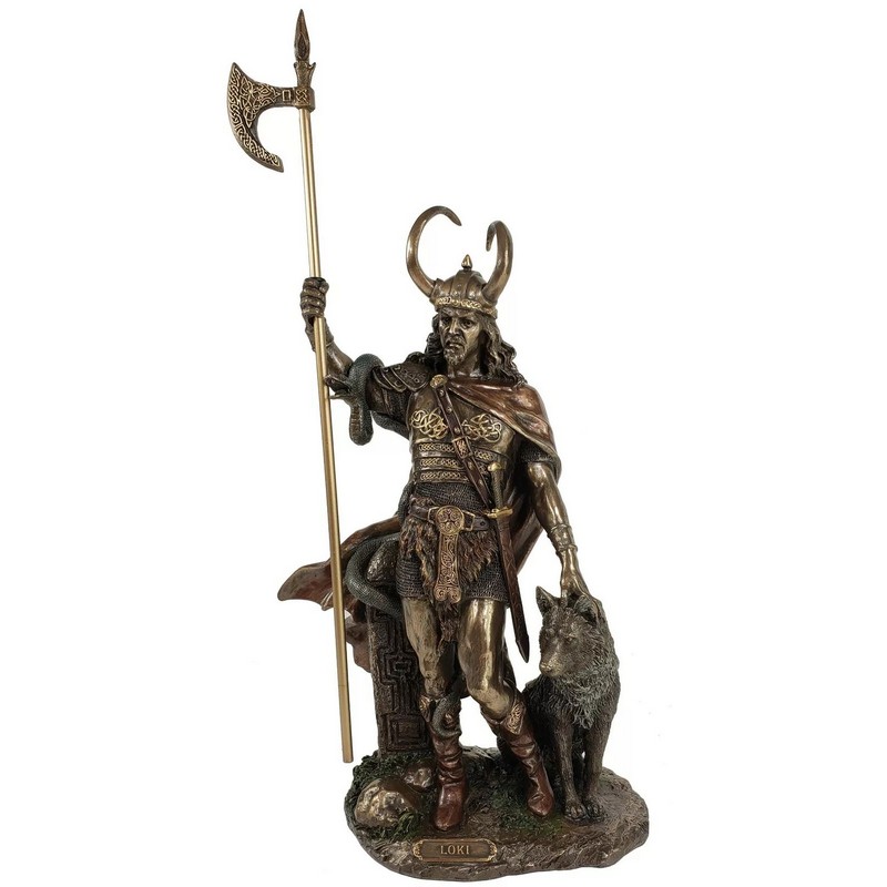 loki norse god statue