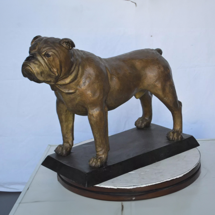 bronze bulldog figurine