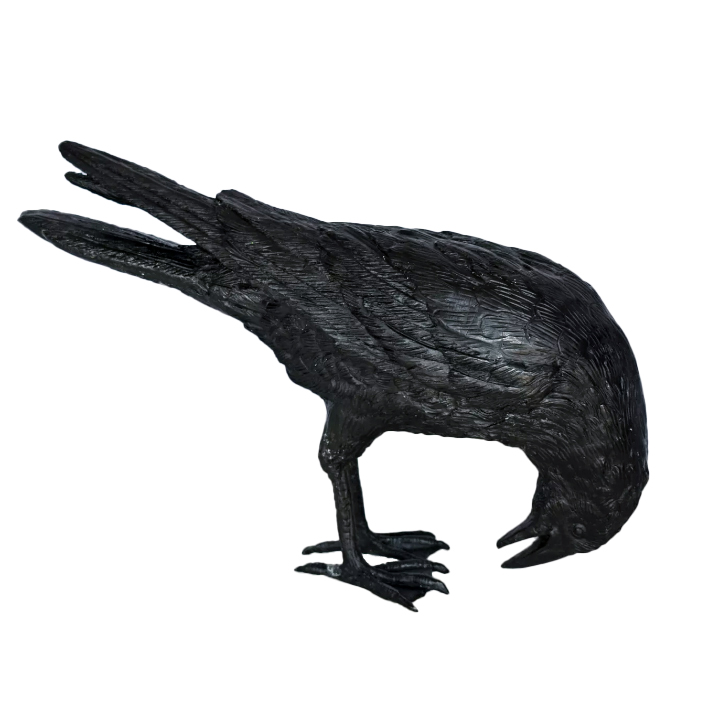 bronze raven statue