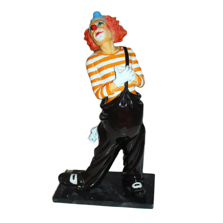 bronze clown statue