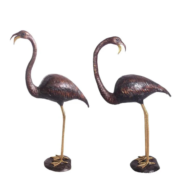 bronze flamingo statue